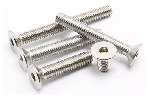 #6–32 UNC flache Senkkopfschrauben, 100 Stück, Edelstahl, Vollgewinde, rechte Hand, silber