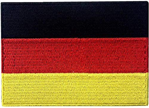 PatchClub Deutschland Flagge Patch bestickt 8,9 x 6,3 cm - Deutschland Patch - Aufnäher zum Aufbügeln/Aufnähen