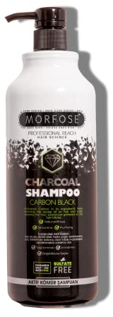 Morfose Charcoal Shampoo 1000ml – Reinigt, Stärkt und Revitalisiert, Tiefenreinigung, Belebender Duft, Bringt die Kopfhaut ins Gleichgewicht,