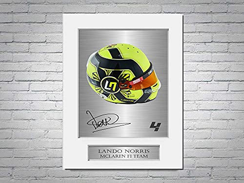 Lando Norris McLaren F1 Formula 1 2021 Helm signiertes Foto Display Passepartout A4