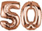 DekoRex Folienballon Rosegold 40cm Geburtstag Jubiläum Hochzeit Deko (Zahl 50)