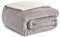 Kono Sherpa-Fleece-Überwurfdecke, 150 x 200 cm, weich, gemütlich, flauschig, wendbar, Mikrofaser, solide Decken für Bett, Couch, Sofa, (grau, Doppelbett)