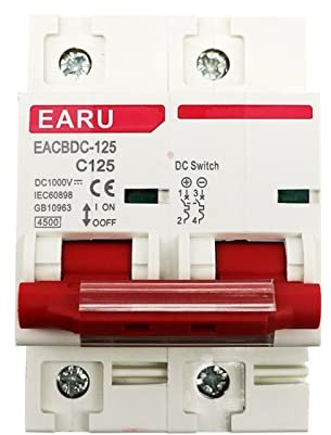 Magnetotermico 1 pc DC 1000V. Interruttore di protezione da sovraccarico di interruttore automatico automatico solare 8 0A 100A 125A 2P DC1000V Fotovoltaico MCB PV. Sistema Interruttore Differenziale
