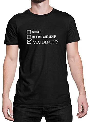 Luxyl Unisex in A Relationship Or Maidenless T-Shirt Black Large