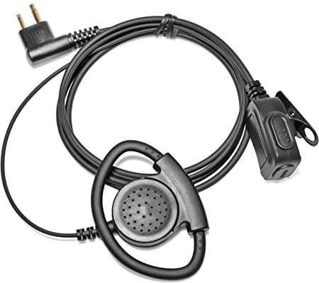 HYS D-Form-Funkkopfhörer, D-Schalen-Headset, kompatibel mit Motorola GP300 CP040 DP1400 Walkie Talkie, verstellbares linkes und rechtes Ohr (1 Stück)