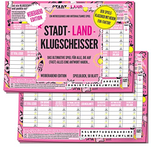 Kylskapspoesi AB Spielblock Stadt-Land-Klugscheisser – Weiberabend Edition