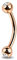 Jewel Barrel Crystal Curved Barbell Eyebrow Bar Piercing Jewellery Earring Daith Rook Anodized Steel 16G (1.2m) 6mm 8mm Length Silver Rose Gold Black with Double Jewelled CZ Balls (Rose Gold, 8)