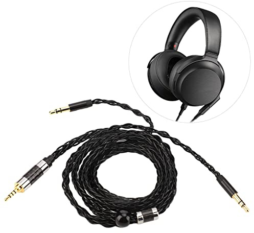 Kopfhörer Audiokabel, Symmetrischer 2,5 mm Stecker auf Zwei 3,5 mm Stecker (L/R), Ersatz Kopfhörerkabel, Versilbertes Audiokabel für MDR Z7 Z1R D7100 D7200 D600 D9200, für