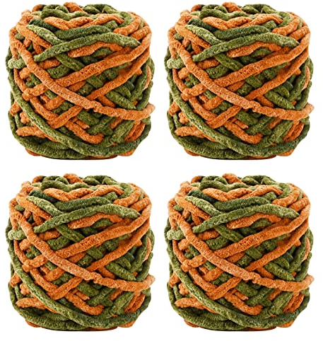 4er Pack 100g Strickwolle Wolle zum Häkeln Strickgarn Sockenwolle zum Stricken Bunte Acrylgarn Knäuel Häkelgarn Mehrfarbiger Set für Decken Pullover Schuhe Mützen Schals Style G