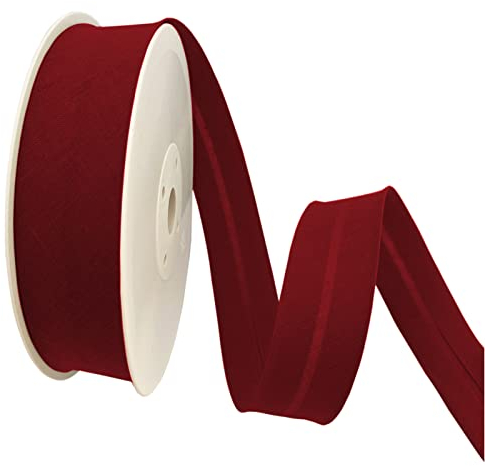 TEXTEX = 30 mm Breites Schrägband. 50% Baumwolle und 50% Polyester. Stück von 10m - (Granat)