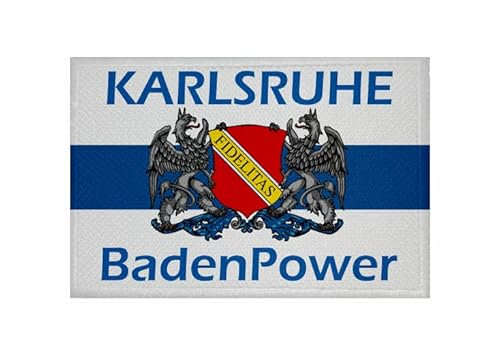 U24 Aufnäher Karlsruhe Badenpower Fahne Flagge Aufbügler Patch 9 x 6 cm