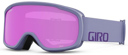 Giro Cruz Skibrille/Schneebrille, lilafarbene Wordmarke, bernsteinfarbene Gläser