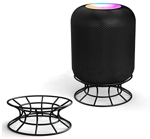 HUAYUWA Black Mini Smart Speaker Table Stand Sound Box Support Audio Bracket Compatible with HomePod