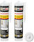 Isolbau Fassaden-Acryl - Acryl-Dichtstoff mit Körnung zum Füllen von Rissen & Fugen im Innen- & Außenbereich - Weiß, 2 x 300 ml Kartusche