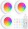 LED Spots RGB Batteriebetrieben mit Fernbedienung: 16 Farbwechsel Schrankbeleuchtung, Dimmbar Vitrinenbeleuchtung Kabellos LED Touch Lampe Timer und Memoryfunktion LED Spot Batterie zum Klebepads
