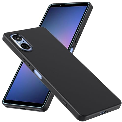 WFTE Hülle für Sony Xperia 5 V Handyhülle [Ultra Dünn] [Kratzfest] [Passgenau Dünn Matt] Premium TPU Silikon Case Schutzhülle Weiche Staubabweisend Hülle für Sony Xperia 5 V- Schwarz