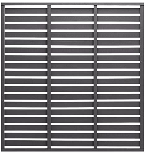 Homgoday Panneau de clôture en bois composite 180 x 180 cm, gris, clôture de jardin, protection contre le vent
