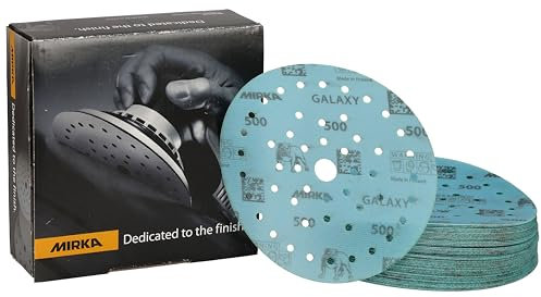 Mirka Galaxy Papier abrasif époxy 150mm autoagrippant grain 500 pour poncer l'époxy, le bois, l'époxy, le rivertable / 50 pcs disques abrasifs