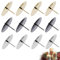 12 Stück Metall Kerzenhalter Set, 6 cm Adventskranz Kerzenhalter, 3 Farben Kerzenstecker, Kerzenteller, Kerzenleuchter mit Spike für DIY Weihnachten Adventsgirlande Blumentopf (Silber/Gold/Schwarz)