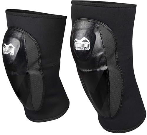 Phantom Athletics - Rodilleras MMA RIOT Pro - Rodilleras Muay Thai - Rodilleras para BJJ, lucha, artes marciales y otros deportes como voleibol (S/M, Riot Pro - Negro)