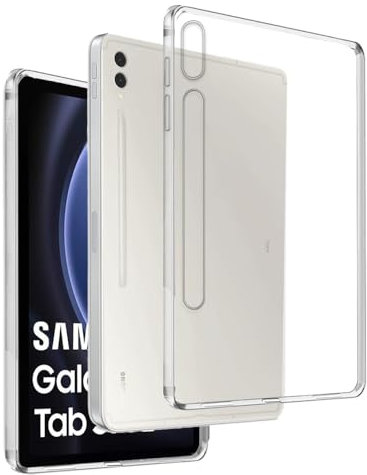Cover in Gel TPU Trasparente per Samsung Galaxy Tab S9+ - Samsung Galaxy Tab S9 Fe+, Ultra Sottile 0,33 mm, Morbido Flessibile, Custodia Silicone
