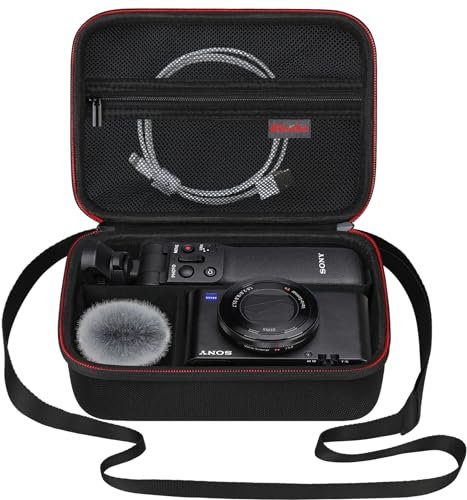 Elonbo Tasche für die Sony ZV-1F/ ZV-1 II/ZV-1 Vlog-Digitalkamera. Reisekamera-Tasche passt auch zu Zubehör-Sets für Vlogger wie Tripods, Mikrofone und Griffen, Schwarz