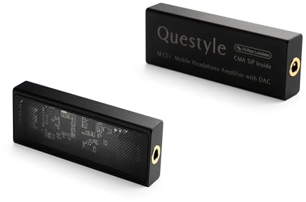 Questyle M12i HiFi Headphone Amplifier [MFi Certified] Portable USB DAC Lossless Mini Audio Amps Supports PCM 768kHz/DSD512 with 3.5mm Outputs High Resolution for Smartphones/PC/Laptops