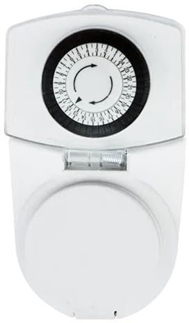 Enchufe con temporizador 24horas blanco, mecánico, exterior, 16A 250V~ 2P+E
