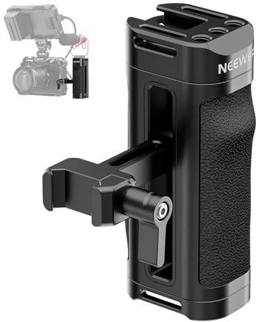 NEEWER Lightweight NATO Side Handle, Rig Grip for Camera Cage and Grip in Moulded Silicone, NATO Clamp 1/4 ColdShoe Threads, Vertical Adjustment, Compatible with SmallRig NEEWER Cage, CA068H