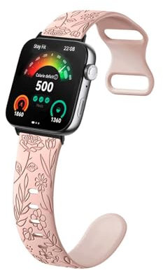 KUWAI Bracelet en silicone compatible avec Huawei Watch Fit 3, sport souple et durable, motif floral gravé, pour femme, bracelet de rechange pour montre Huawei Watch Fit 3 (8)