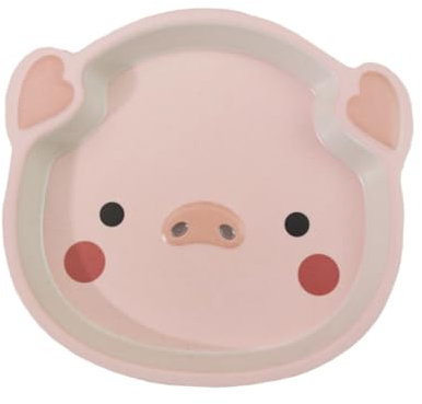 HAPINARY Stabiles und sicheres Babygeschirr Sparschweinchen-Teller leuchtendes Farbdesign für die Babyfütterung