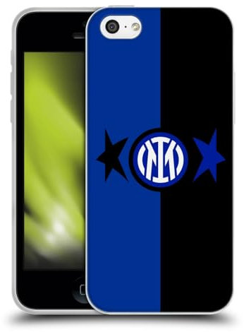 Head Case Designs Officially Licensed Inter Milan Black & Blue IM 2Stars Soft Gel Case Compatible With Apple iPhone 5c