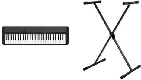 CASIO Teclados CASIOTONE Piano digital CT-S1BK, Negro & PURE GEWA GEWA F900520 - Soporte de teclado, patas perfil simple,negro