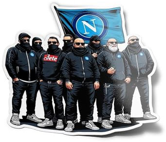 PACK ADESIVI STICKERS Ultras Napoli Calcio Napoli vinile Curva vinile resistente acqua e uv tifosi teppisti 9x9cm fan calcio per computer e bottiglia 9cm