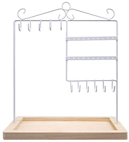 Unipampa Schmuckständer, Ohrringhalter mit 11 Haken, Schmuckhalter, Kettenhalter, Tablett Box, 20 Löcher Ohrringhalter, Schmuckbaum-Kettenhalter, für Ketten Ringe Ohrringe Armbänder