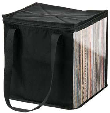 Borsa Per Dischi In Vinile,Due Maniglie Laterali Pieghevoli Realizzate In Resistente Materiale Lavabile 420 + TPU Porta Dischi Vinile,Custodia Portatile Per Dischi In Vinile