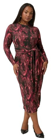 Yours Limited Collection Curve Snake Print Tie Front Dress - Women's - Plus Size Curve