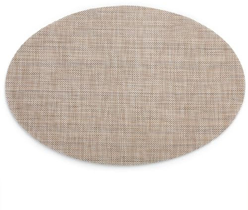 Tischset Oval Leder, 2er-Set Schmutzabweisende ovale Form. Platzsets, Küchen-Tischsets für Esstisch, 45x30cm, Hellbraun