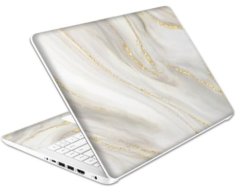 Laptop-Aufkleber HP 35,6 cm (14 Zoll), Marmorierung, Laptop-Abdeckung, kein Zuschneiden erforderlich, keine Blasen, wasserdicht, kratzfest, inklusive Breitbildschirm und Handgelenkpolster