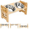 Raised dog Bowl, elevated dog bowls,6-Level Adjustable Raised, Bamboo Dog Feeding Station, 2 Stainless Steel Pet Bowl, dog bowls with stand for Dog and cat Raised Feeders (Woodiness, M)