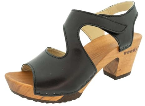 woody Damen Hannah Clog Sandalette, Schwarz, 39 EU