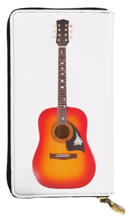 PKTTECRFPK Elegante portafoglio lungo da viaggio per chitarra, in pelle PU, per donne e uomini, portafoglio lungo con cerniera, custodia per telefono, carte di credito e monete, 3D, Taglia unica,