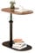 YYW Side Table TV Tray for Couch,Height Adjustable 360° Swivel C Shaped End Table for Small Spaces,Bedside Bathroom Living Room (Glossy Walnut)