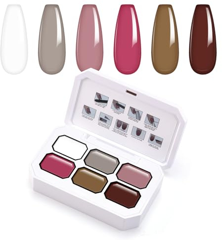 U-Shinein 6 Colors Gradient Painting Gel, With Sponges & Grabber,Palette B5 | 4 Colors Ombre Gel Nail Polish for Ombre Nails Aura Nails, French Manicure DIY Nail Art,for Home & Salon Nail Art ,Palette B5