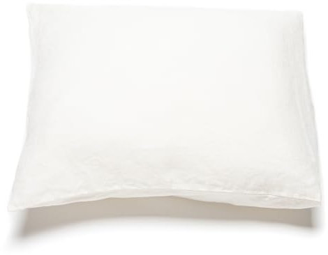 LinenMe 100% Leinen Kissenbezug 70x100 - Luxuriöse Kopfkissenbezug - Stonewashed Leinen Bettwäsche – Antiallergisch, Soft, Atmungsaktiv - Linen Pillow Case - Weiß