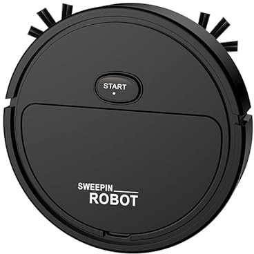 Genérico Robot Aspirador Inteligente Robot Aspirador y trapeador Robot 3 en 1, navegación Inteligente, ultradelgado y silencioso, autonomía de 60 Minutos, Muy Adecuado para Suelos Duros (Negro)