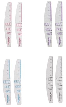 Paquete de 8 tiras de lima de uñas profesionales, grano 100/150/180/240, 17,8 cm para manicura y pedicura