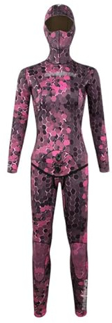 TDJDYQU 3 Mm Split-Top-Neoprenanzug Für Damen Langarm Super Stretch Zum Angeln Jagen Schnorcheln Und Tauchen(XS)