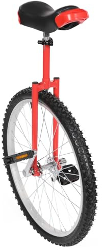 Gdetnysty Einrad für Erwachsene 24 Zoll Unicycle mit verstellbarem ergonomischen Sattel Trainingsrad Balance Fitness Rad Stahlrahmen Aluminiumfelge 70 kg Tragkraft Höhenverstellbar 91-102 cm