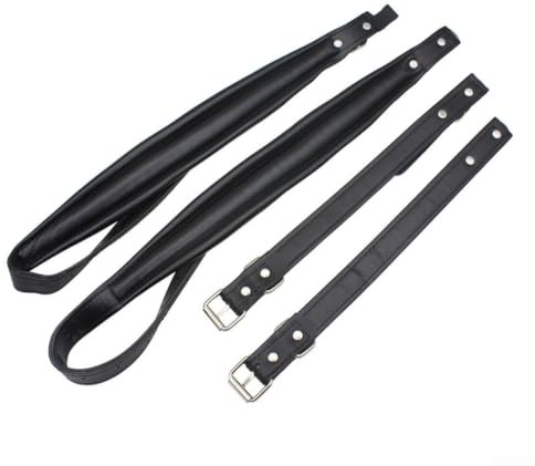 QuivyLivy Adjustable Soft Leather Accordion Straps, For 16-120 Bass Accordions, Comfortable PU Shoulder Belt With Sponge Padding, For Practice And Performance, Black Brown Red White